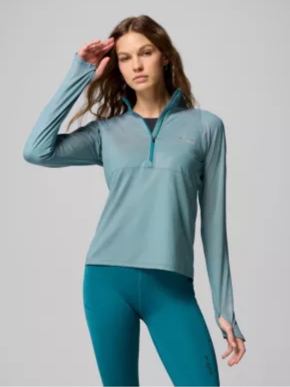 Columbia Teal Half-Zip Long-Sleeve Performance Pullover - Size L - NWOT